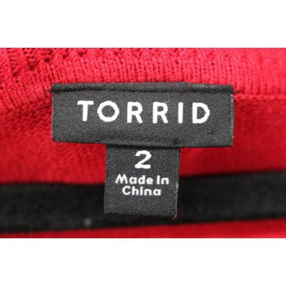 Torrid Long Sleeve Sweater-Cut-Out-Lace-Size 2X-Whimsigoth - Picture 7 of 12